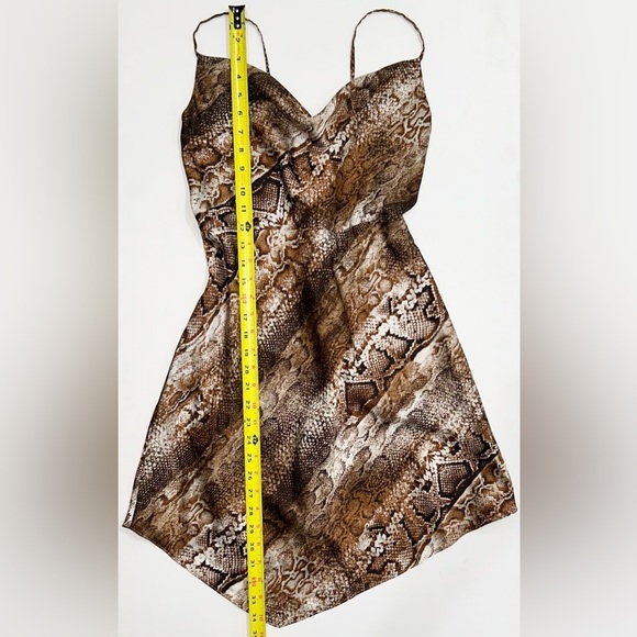 NWT Guess Snake Print Slip Mini Dress S Eco Lucy Cowl-Neck Slip Party Dress - Picture 13 of 13